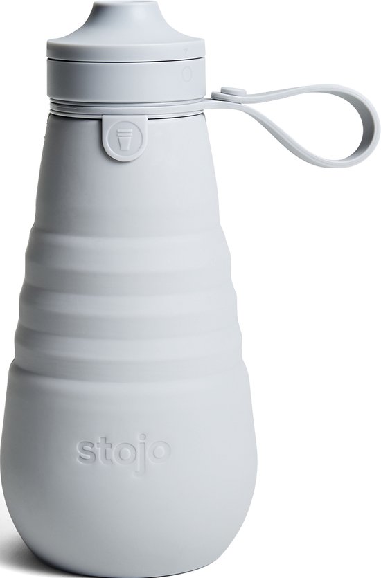Stojo Sportfles - Opvouwbaar - Drinkfles - To Go - 592ml - Grijs van Stojo