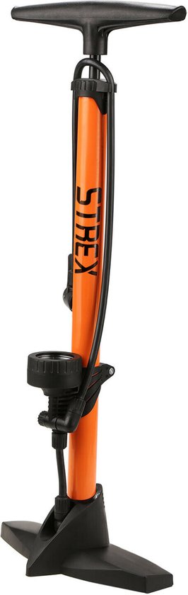 Strex Fietspomp - Drukmeter - 11 Bar - Bal pomp - Oranje van Strex