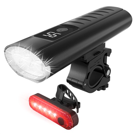 Strex Fietsverlichting Set LED 1600 lumen - Fietslamp Voorlicht & Achterlicht - Fietslampje - Fietsverlichting USB Oplaadbaar van Strex