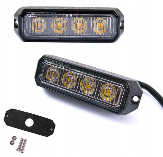 Stroboscoop LED Lamp - Waarschuwingslicht - 4 LED - 12/24V