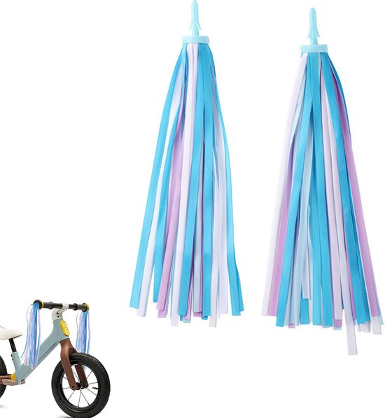 Stuurslingers - Handvat Streamers - Fiets Versiering - Stuurversiering Fiets -Kinderfiets Versiering - Handvat Streamers Voor Meisjes - Prinsessen Franjes - Stuurversiering Slingers - Voor Meisjes En Jongens - 2 Stuks - 26 Cm van Desomi