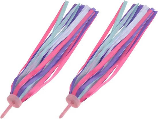 Stuurslingers - Kinderfiets versiering - Handvat Streamers - Roze, Paars, Blauw - 2 Stuks - Larry's van Larry's