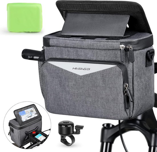 Stuurtas Fiets 5L met touchscreen Fietstas Mobiele telefoonhouder Fiets Waterdicht voor alle mobiele telefoons van Merkloos