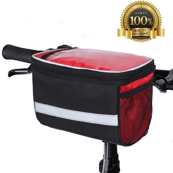 Stuurtas Fiets - Afneembare Fietstas Stuur met Smartphone Houder - met Isolatie - Telefoon Fiets Tas - Waterproof - Rood van FastRider
