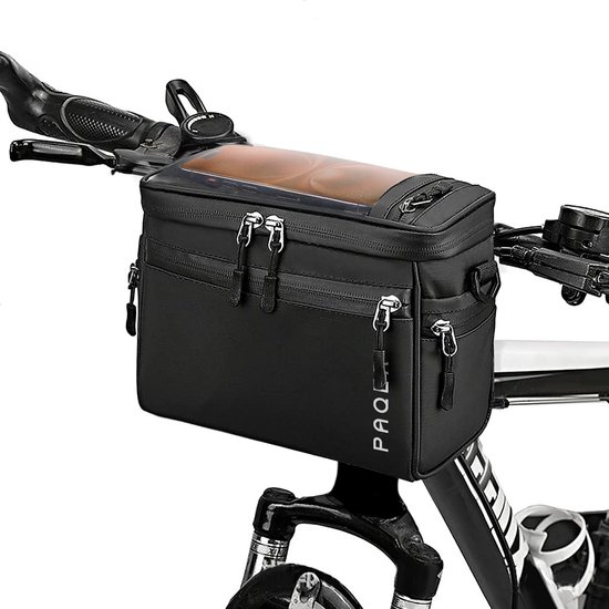 Stuurtas Fiets - Fietstas stuur waterdicht met Smartphone houder - Afneembaar - Schoudertas - geschikt voor Elektrische Fiets van Merkloos
