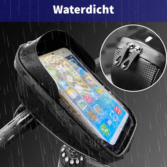 Stuurtas Fiets - Waterdichte Telefoonhouder - Fietstas Stuur - Zwart van Guzazz
