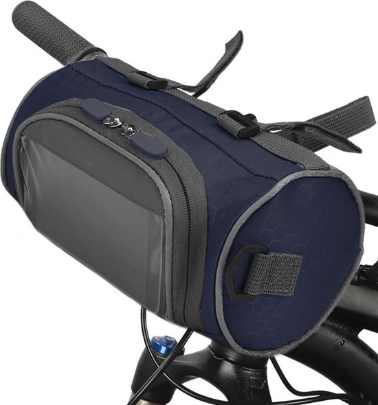 Stuurtas met smartphonehouder - Waterdicht - Fietstas - 6.2 inch - Donker blauw van Uier
