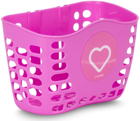 sun baby Fietsmand kinderfiets Hartje - Roze, mand voor step, kunststof, eenvoudig te monteren, max. 0,5 kg, verschillende kleuren beschikbaar van Sun Baby