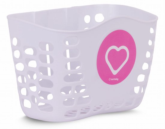 sun baby Fietsmand kinderfiets Hartje - Wit, mand voor step, kunststof, eenvoudig te monteren, max. 0,5 kg, verschillende kleuren beschikbaar van Sun Baby