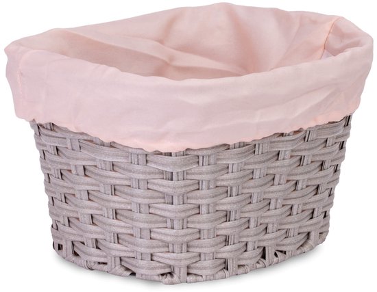 sun baby Fietsmand kinderfiets, rieten mand voor step, leren riemen, universeel (20, 24 inch), verschillende kleuren beschikbaar - Lichtgrijs van Merkloos