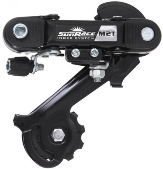 Sunrace Achterderailleur 6/7-speed - lange kooi - staal - directe montage - zwart