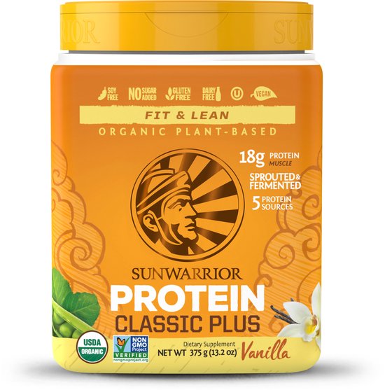 Sunwarrior Proteïne Classic Plus - Vanille - 375 gram