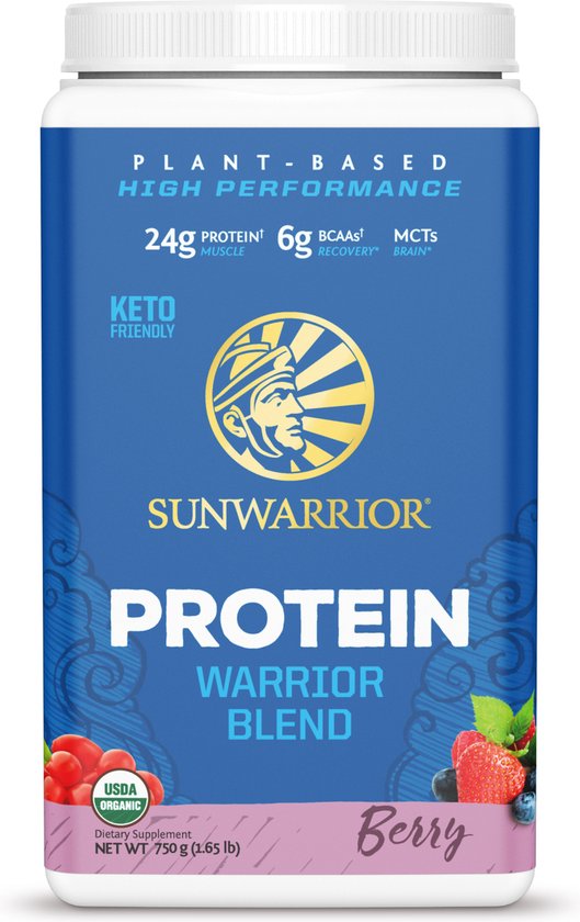 Sunwarrior Warrior Blend Organic (750g) Berry Shortcake - Eiwitten - Veganistisch eiwit