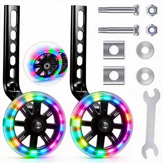 Suotu Zijwieltjes voor Kinderfiets - Zwart - 12 t/m 20 Inch - Stevige Zijwielen - Fietsaccessoires van Suotu