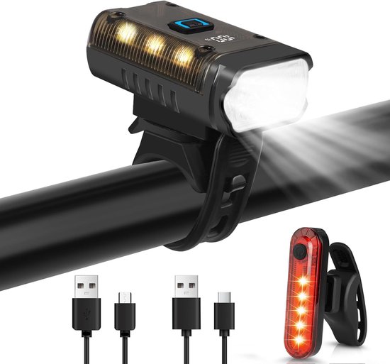 Super heldere fietsverlichting met 5 lichtmodi - Type-C oplaadbaar - Waterdicht - Voor racefiets MTB - Fietsen vissen .