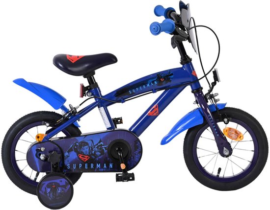 Superman Kinderfiets - Jongens - 12 inch - Blauw - Twee handremmen van Merkloos