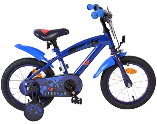 Superman Kinderfiets - Jongens - 14 inch - Blauw van Merkloos