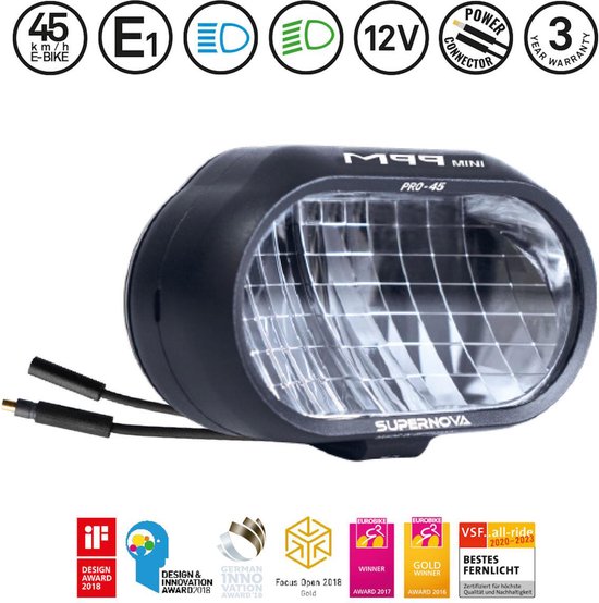 Supernova M99 Mini Pro-45 zwart - Fietslamp met 1300 Lumen