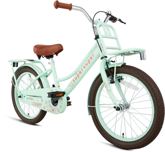 Supersuper Cooper Bamboo - Kinderfiets - Meisjesfiets - 18 inch - Pistache Groen van Supersuper