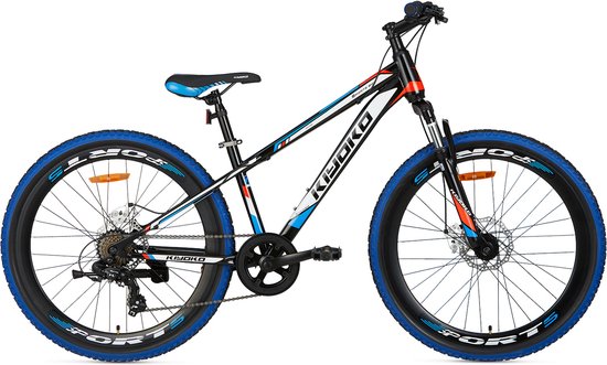 Supersuper Kiyoko Kinder Mountainbike - 7 versnellingen - 26 inch - Jongens - Zwart/Blauw van Supersuper