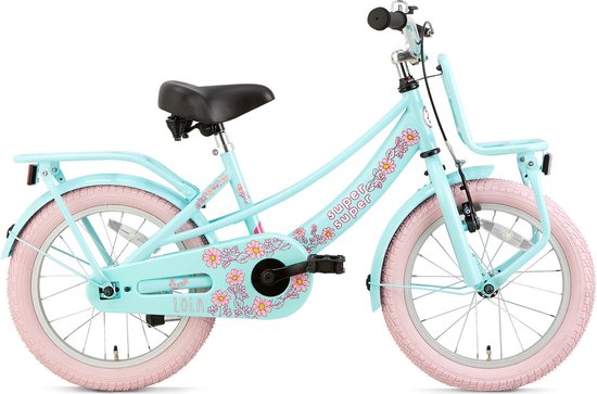 Supersuper Lola - Kinderfiets - Meisjesfiets - 16 inch - Mint/Roze van Supersuper