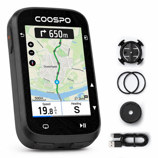 SwayTosh Velo ONE – Fietscomputer met GPS Navigatie – Fietsnavigatie – Fietscomputer Draadloos – 2.8inch HD Kleurenscherm – Fietsnavigatie Gps Voor Fiets – 36 Uur Batterijduur – Fietscomputer GPS