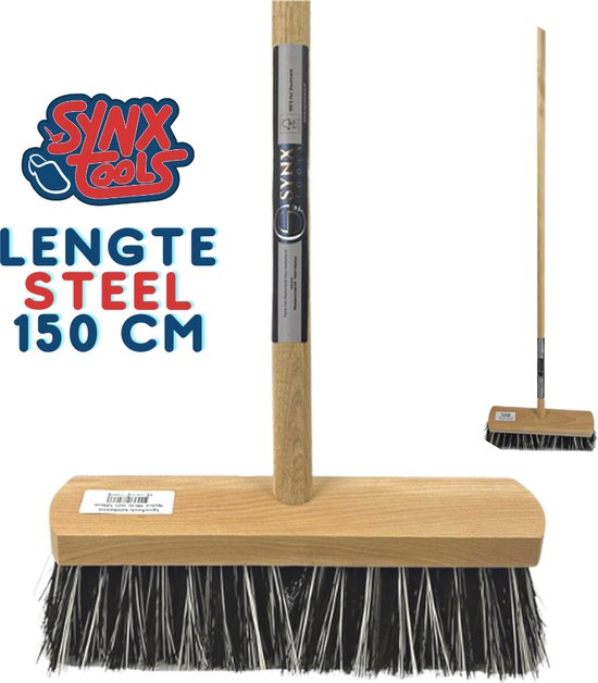 Synx Tools Harde Bezem Old Dutchie - Tuinbezem - Milieuvriendelijke bezem - Old Dutchie Model - Straatbezem - Bezems - Besem Veger - Buiten Bezem met steel 150 cm - Schoonmaakartikelen - Schrobborstels van Synx Tools