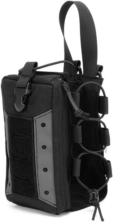 Tactische Drinkfles Houder voor Rugzak, Waterfles Tas met Molle Systeem voor Kamperen, Wandelen en Buitenactiviteiten (Zwart)