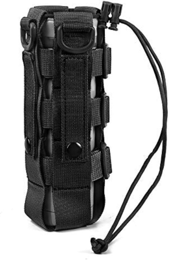Tactische waterfles pouch - Flessenhouder - Waterfleshouder - Waterdichte waterkoker tas houder - Bergsportaccessoires - Verstelbare - Water flessenzakken - Waterfles houder tas met trekkoord - Voor wandelen camping reizen sport - Zwart