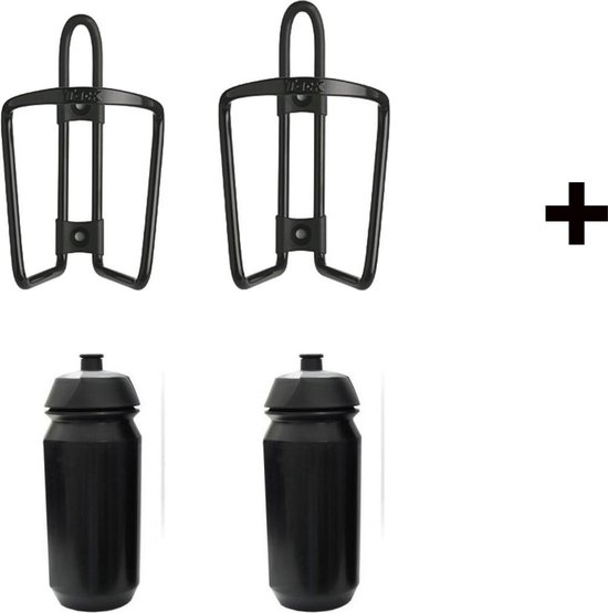 Tacx Shiva 500ml bidons + houders startpakket zwart