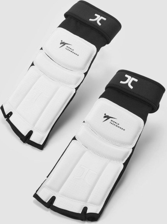 Taekwondo-voetbeschermers JCalicu - WT-goedgekeurd - Wit (Maat: L)