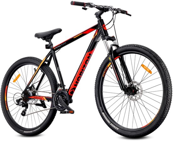 Tatra Bikes Mountainbike 29" Horizon, MTB-fiets voor dames en heren, fiets 29 inch - 21 inch aluminium frame, 21 versnellingen, schokdemper, schijfremmen - Zwart