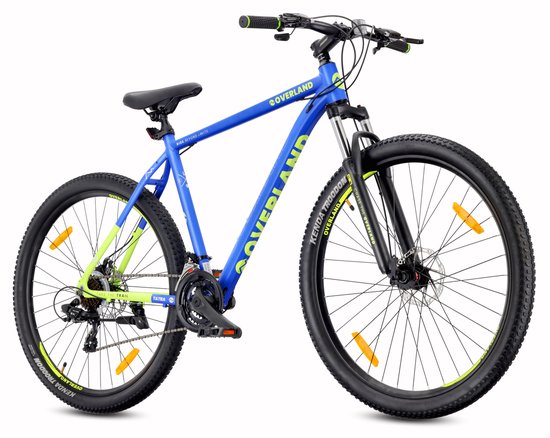 Tatra Bikes Mountainbike 29" Overland, MTB-fiets voor dames en heren, fiets 29" - 21 inch aluminium frame, 21 versnellingen, schokdemper, schijfremmen - Blauw-Lemon van Tatra Bikes