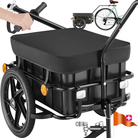 tectake® Fietskar CargoXpress - Multifunctioneel, Voorzien van Afdekzeil - Tot 50 kg - Fietstransport, Lastenkar, Fietsaanhanger van Tectake