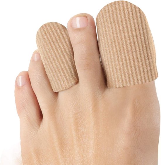 Teenbeschermers - 10 stuks - Gel teenhoezen - Beschermhoezen tegen eelt, blaren & ingegroeide nagels - (8 S maat + 2 M maat) - Herbruikbaar van Merkloos