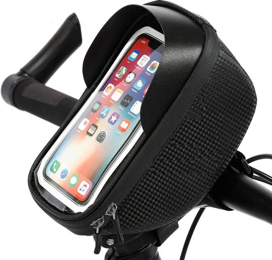 Telefoonhouder Fiets Universeel | Fiets / Racefiets / Mountainbike | Waterdicht | Opbergruimte| Geschikt voor Samsung / iPhone / Universeel | Fietshouder | FIets Telefoon Houder | Waterdicht | Houder Fiets Telefoon | Fietstas van T