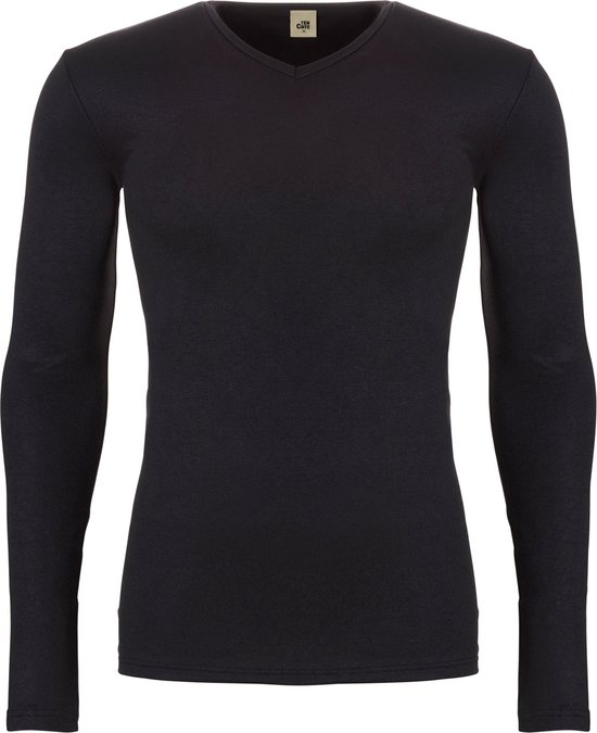 Ten Cate thermo t-shirt lange mouwen v-hals zwart voor Heren | Maat M