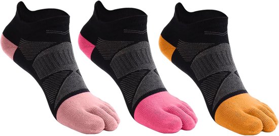 Tenen Sokken - Sportsokken - Hardlopen Fitness - Ademend Vijf Teen - 3 Paar - Unisex
