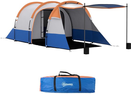 Tent – Kampeertent – Familie Tent – Weekendtent – Waterdicht Polyester – 420x200x150 cm – Glasfiberstokken van Monzana