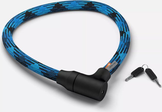 TEXLOCK Orbit - fietsslot - 100cm - blauw - ART-2 - gehard staal - textiel omhuld van Merkloos