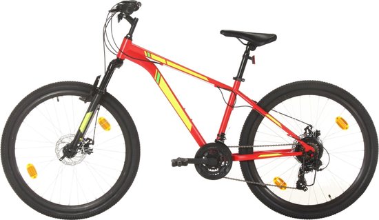 The Living Store VTT Bike - 27.5 inch - Stalen frame - Verende voorvork - Aluminium velgen - 21 versnellingen - Rood van The Living Store