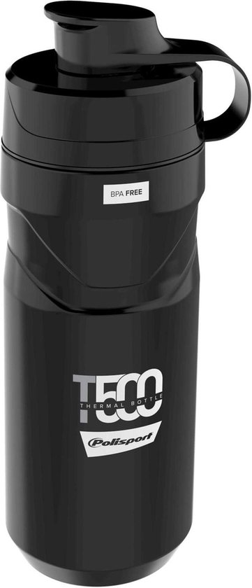 Thermo bidon Polisport T500 - 500 t/m 650 ml - zwart van thermo