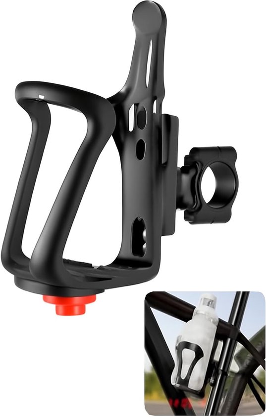 Thijox - Flessenhouder Fiets en Motorfiets, Verstelbare Bekerhouder voor Bidons 48-75mm, Kunststof Waterfleshouder voor Fiets, E-bike, Racefiets en Ki