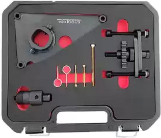 Timing tool set, hyundai / kia Voor 1.1, 1.4, 1.5, 1.6 en 1.7l common-rail diesel-Speciaal gereedschap voor het blokkeren van het vliegwiel via de startmotor van benzinemotoren, en voor het demonteren & blokkeren van het hogedruk brandstoftandwiel. G van T
