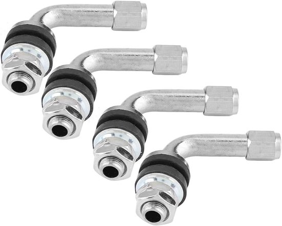 Tire valve 90 graden - aluminium en rubber - duurzaam en roestvrij - eenvoudig te installeren - ShopVlot