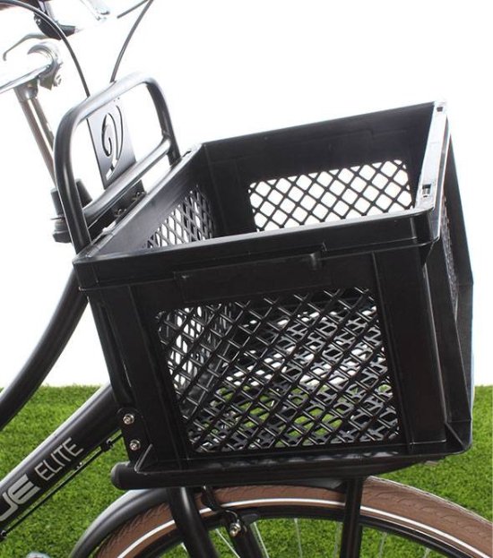 TLRGolf Stevige Fietskrat - Fietsmand 40 x 30 x 20 - Fietskrat Zwart - Stevig Kunststof - 25L van TLRGolf