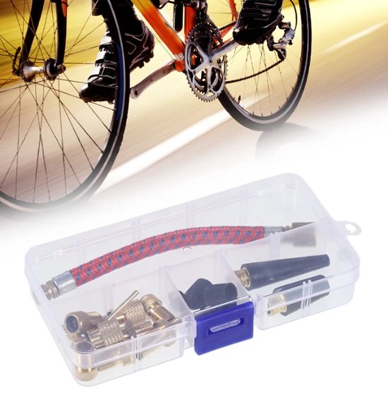 TLVX Ventiel adapters en dopjes set 21 stuks / Fiets Ventiel adapters / Balnaalden / Fatbike / Step / Elektrische fiets Verloopnippels / Fietsband oppompen / Voetbal / Compressor / Pomp verloopstuk / Autoband / Luchtbed / Ballen Pomp / Universeel