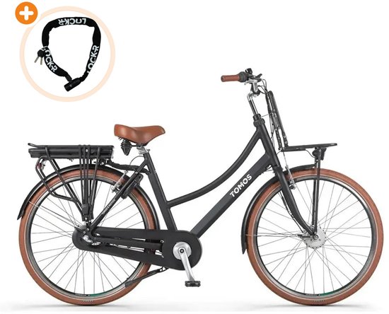 Tomos EB 15 - Elektrische Fiets - 28 inch - 250W motor - Actieradius tot 140 km - 3 versnellingen - 626Wh accu - Lage instap - Zwart Mat