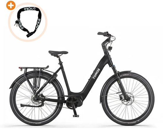 Tomos EB 19 - Elektrische Fiets - 28 inch - 250W motor - Actieradius tot 160 km - 7 versnellingen - Hydraulische schijfremmen - 748Wh accu - Zwart Mat