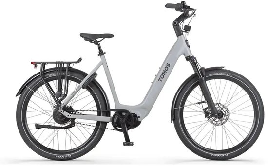 Tomos EB 22 - Elektrische Fiets - 28 inch - 250W motor - Actieradius tot 160 km - Hydraulische schijfremmen - 748Wh accu - Grijs Pastel Mat
